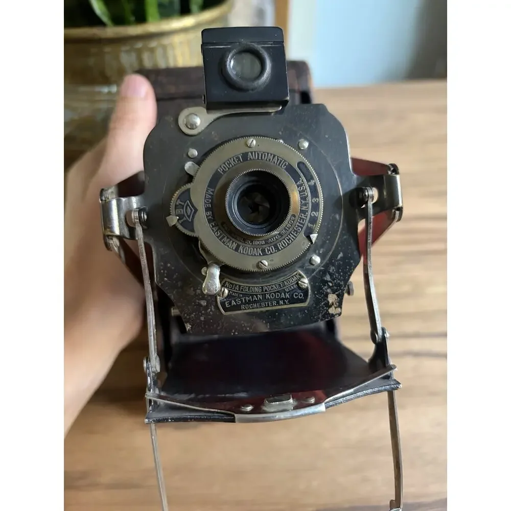 Antique 1912 Kodak No 1A Folding Pocket Model D With Red Bellows